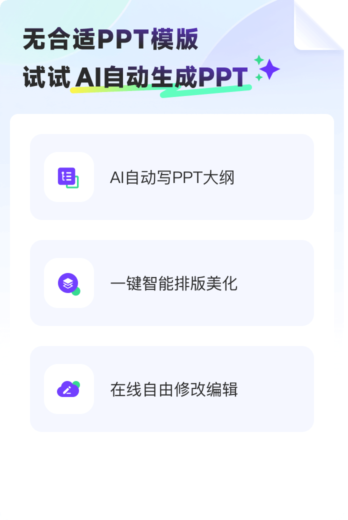 无合适PPT模板试试AI自动生成PPT